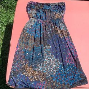 Peacock Paisley Mini Dress